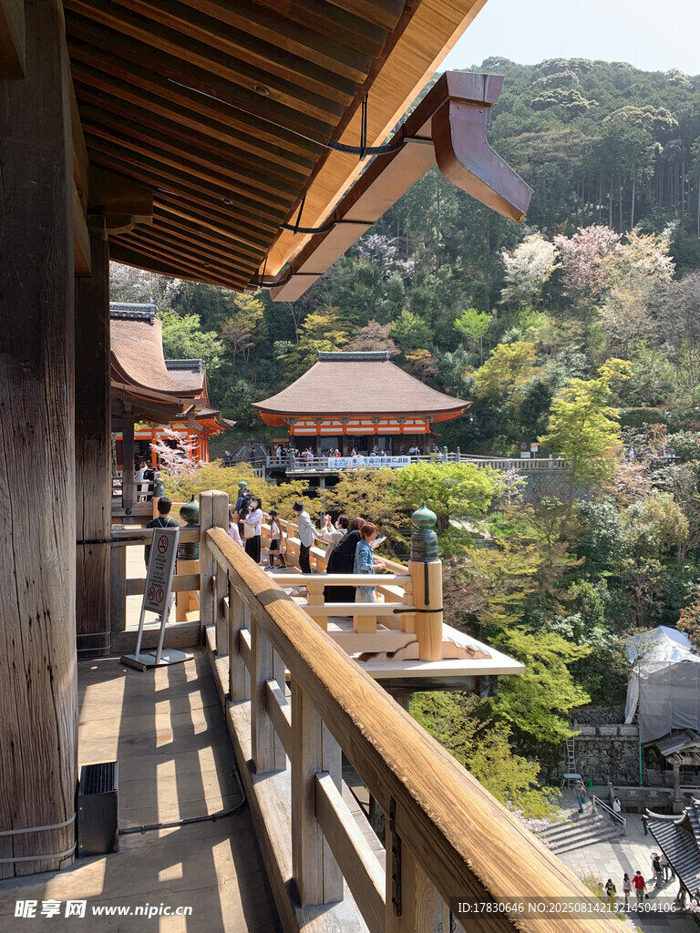 日式庭院观景木质走廊