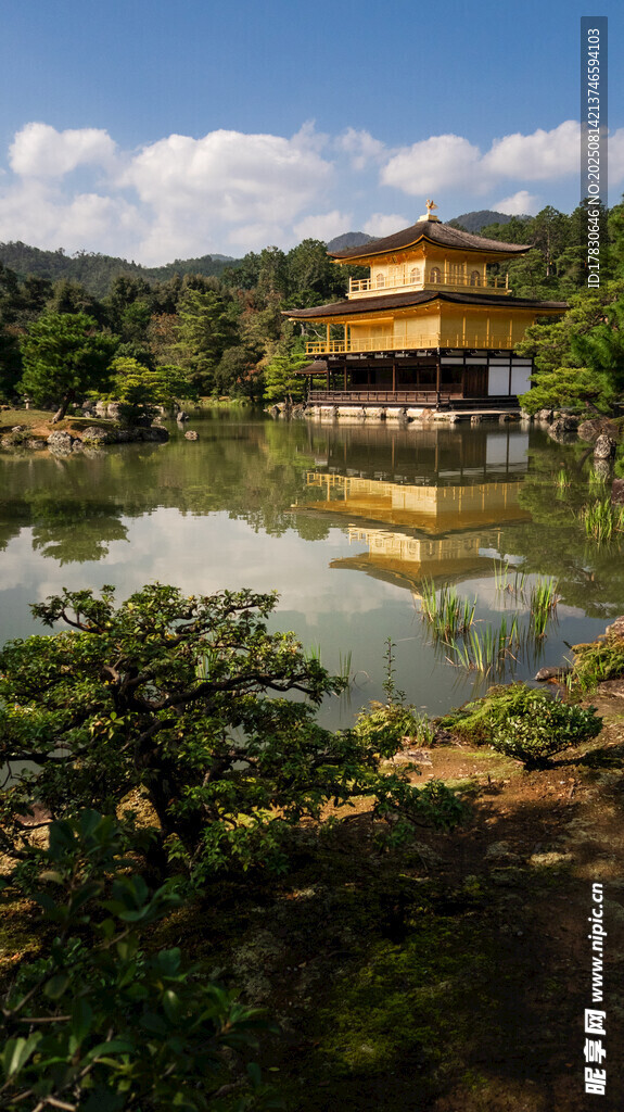 日本金阁寺湖畔美景