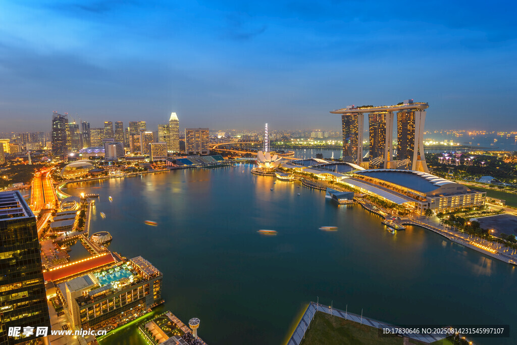 新加坡滨海湾璀璨夜景