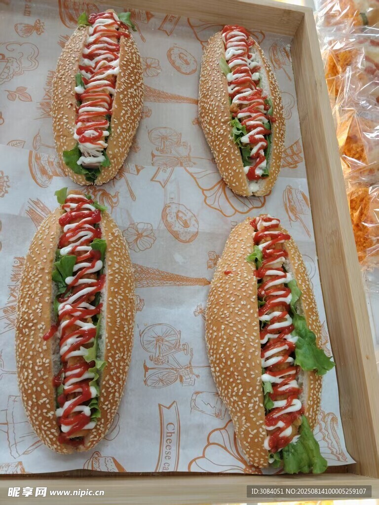 美味热狗 面包