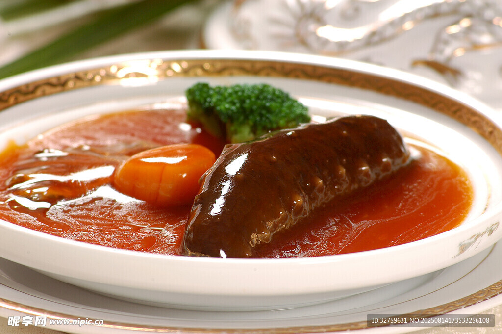 红烧海参美食特写