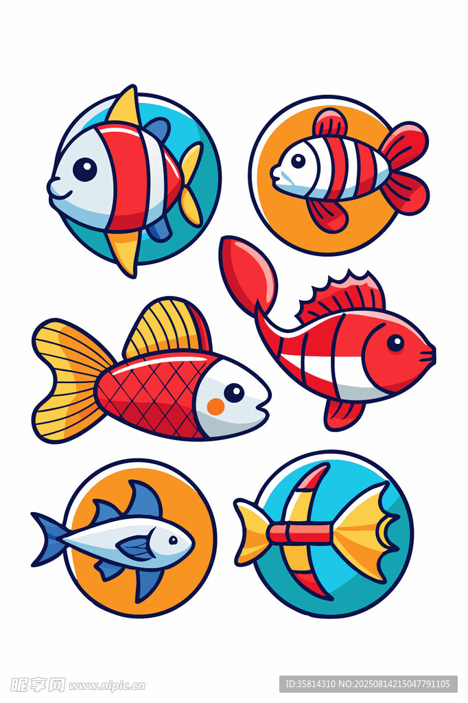 可爱海洋生物插画