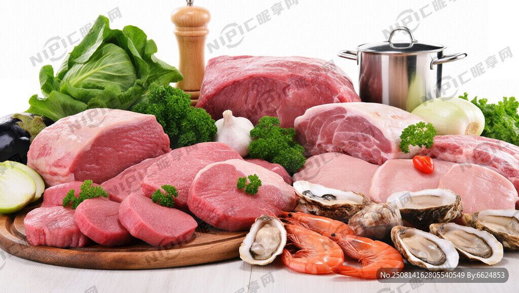 画满满一台面的食材 有虾有牡蛎