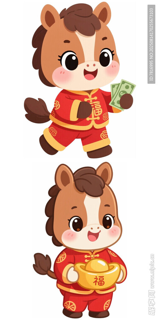 萌马贺岁形象图