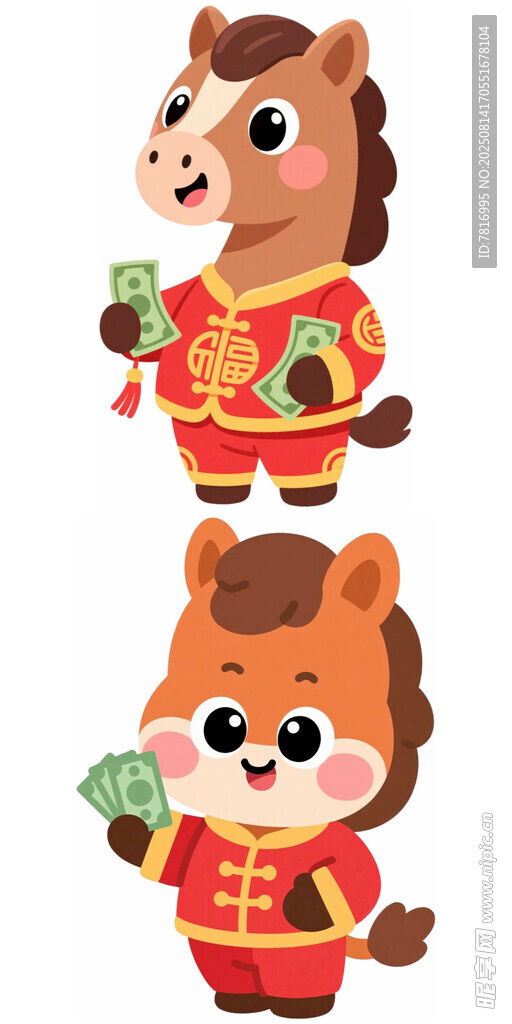 马年卡通形象贺岁装扮