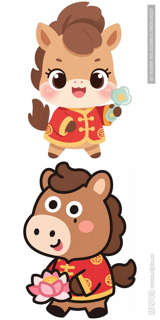 可爱卡通马形象插画