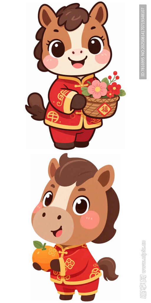 小马拜年形象图