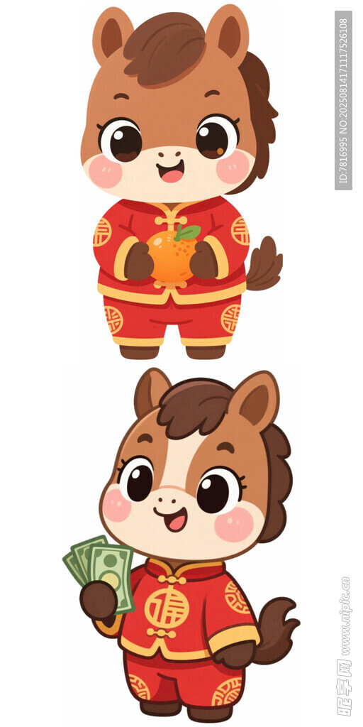萌态小马贺岁形象展示