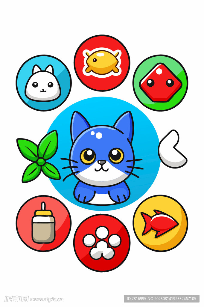 可爱猫咪主题图标集合