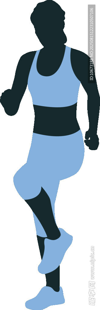 女性跑步剪影