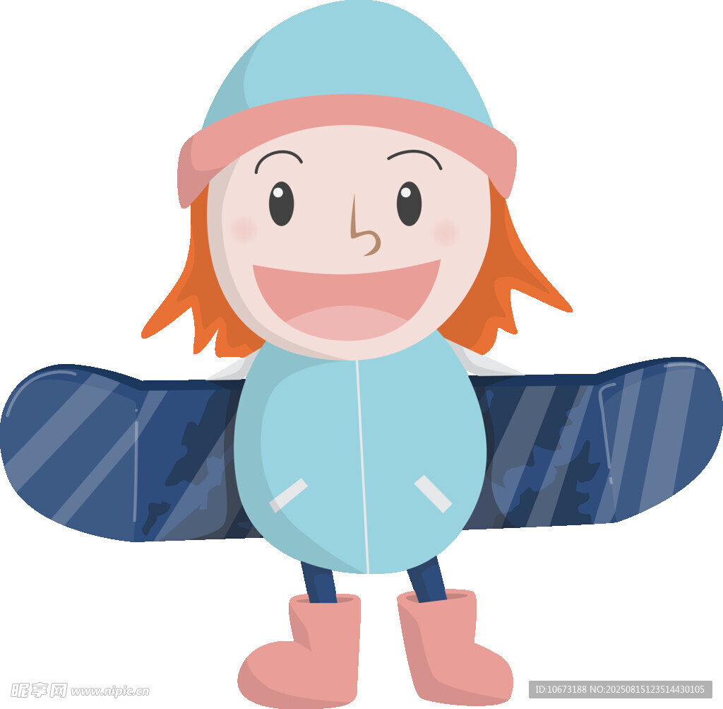 穿冬装准备滑雪的小女孩