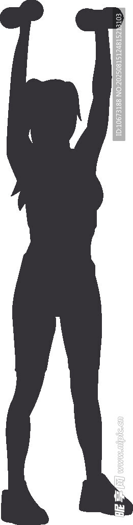 女性健身剪影
