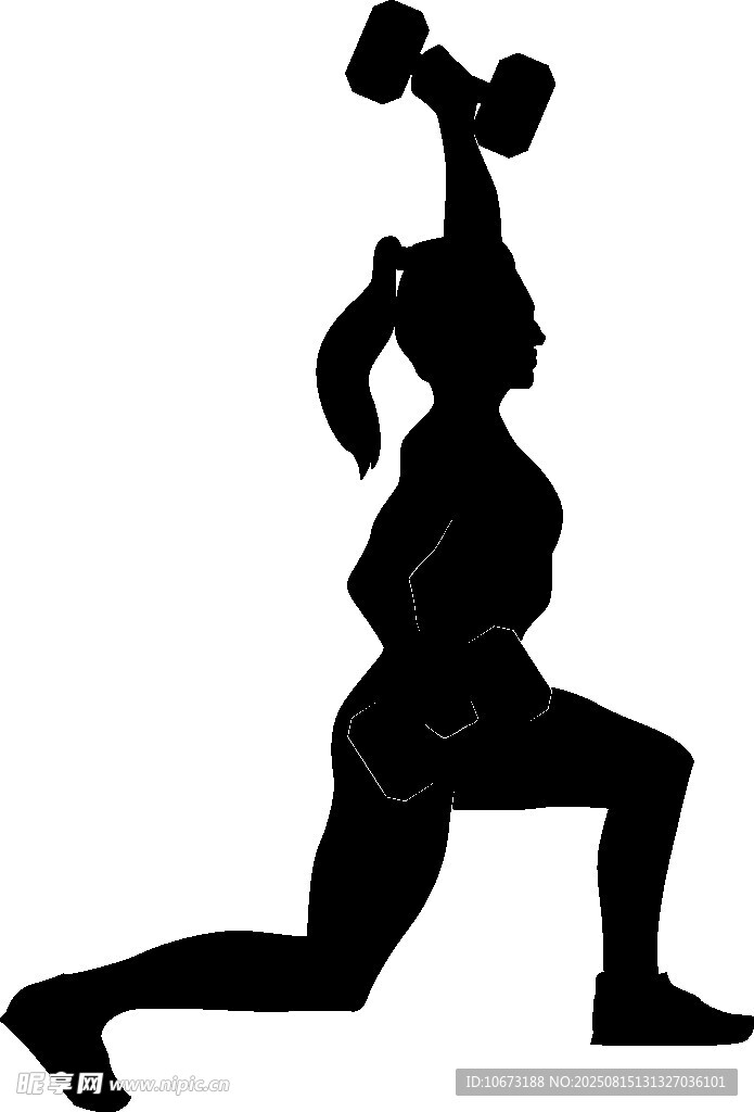 女性哑铃健身剪影