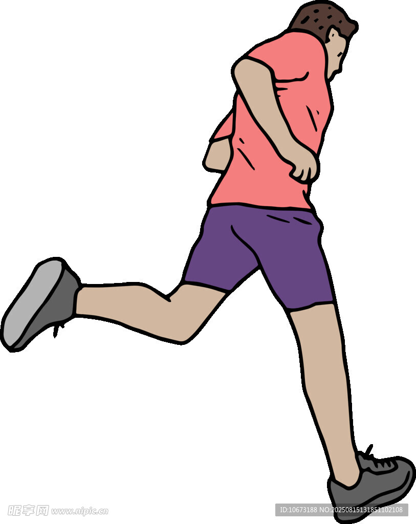 男子户外跑步瞬间