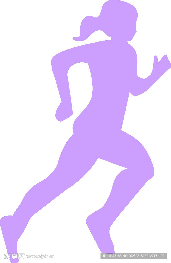 紫色奔跑女性剪影