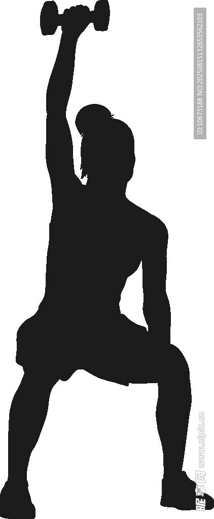男子举哑铃健身剪影