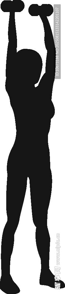 女性健身剪影