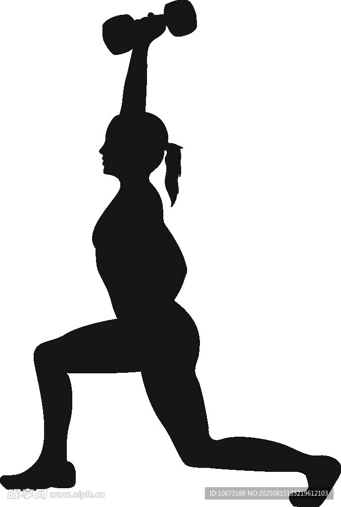 女性健身剪影