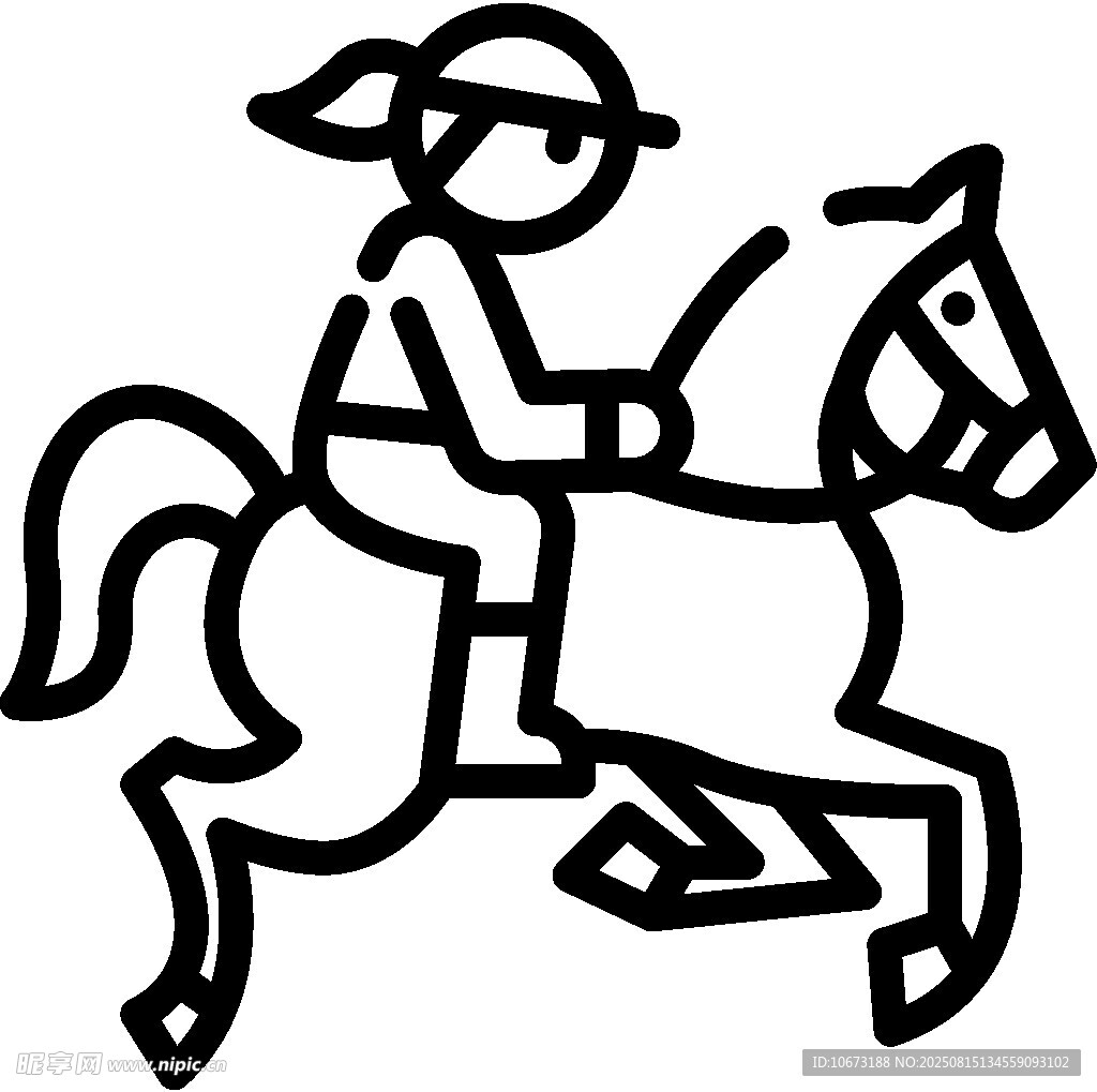 骑马者简笔画形象