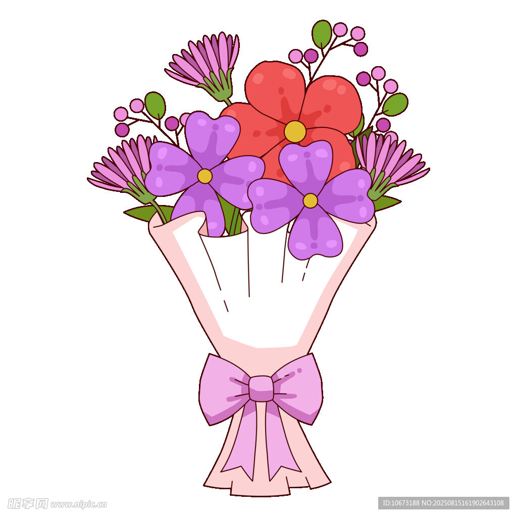 粉色花束插画