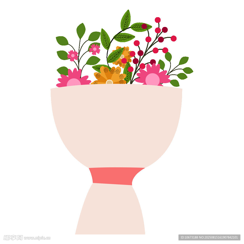 精美花束插画