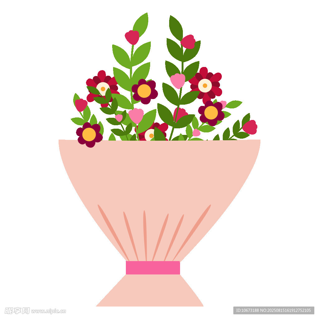 粉色花束插画
