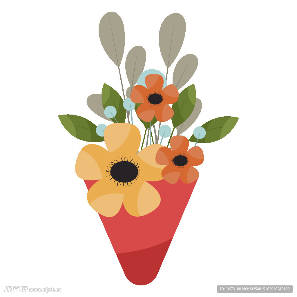 手绘花束插画