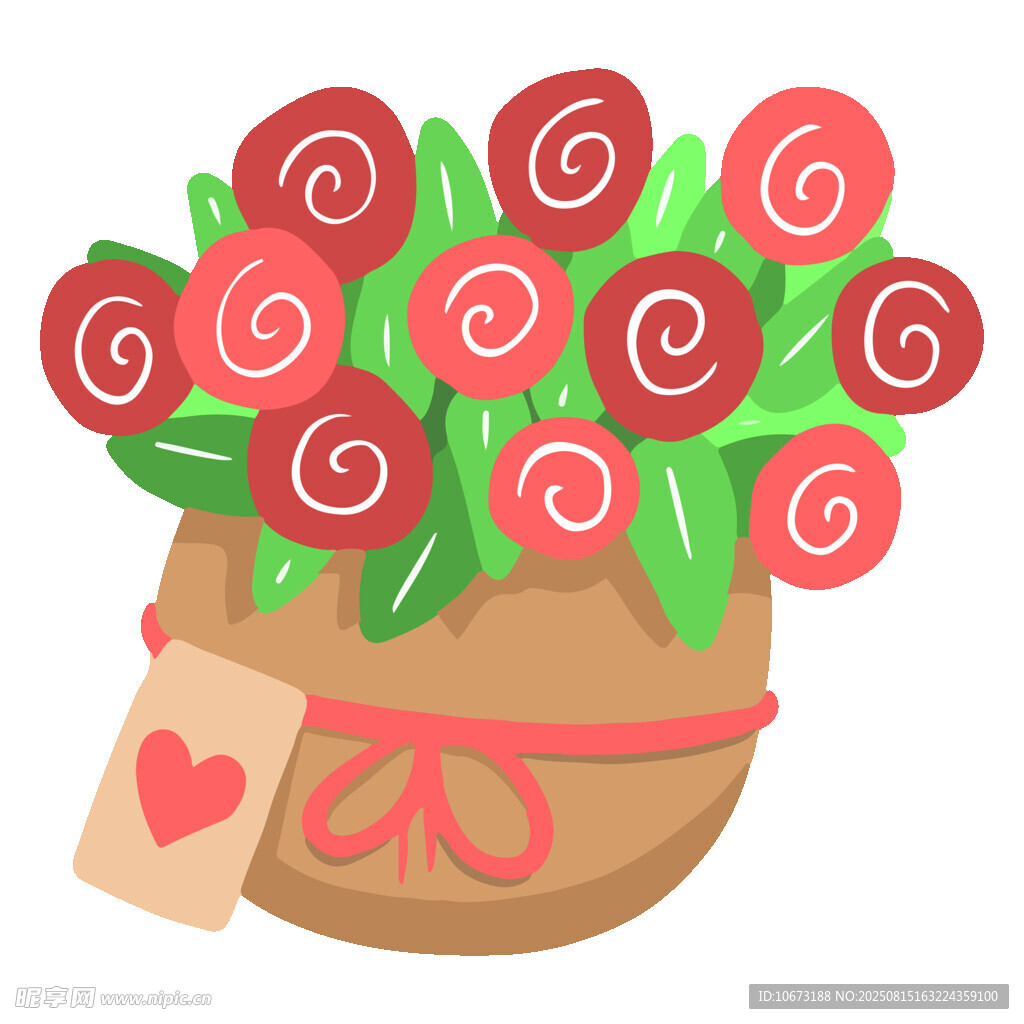 爱心花束插画