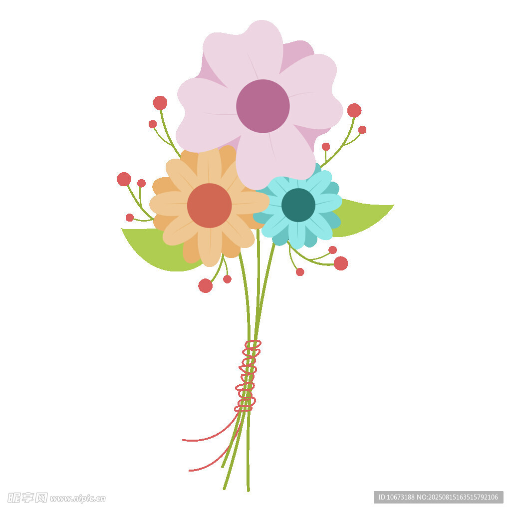 多彩手绘花束