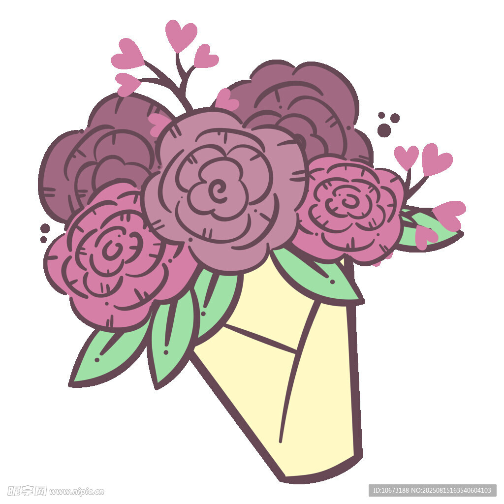 紫色花束插画