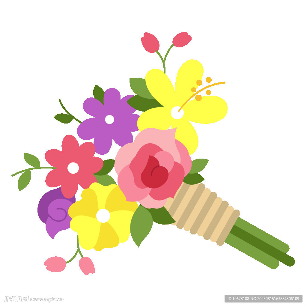 多彩鲜花手捧花束