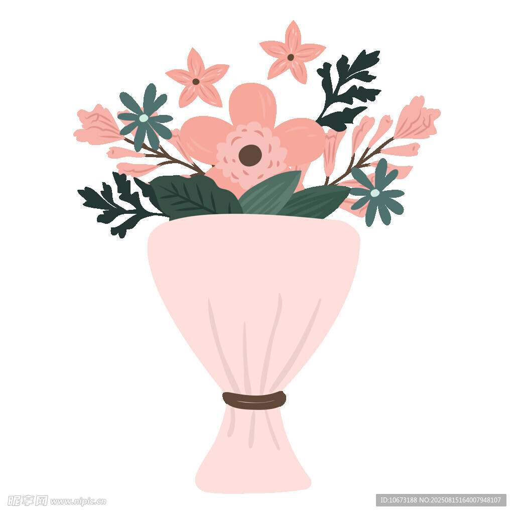 粉色花束插画