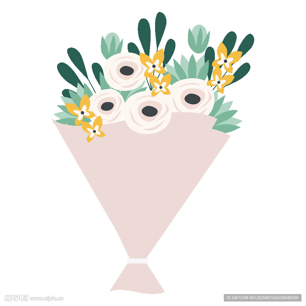 手绘清新花束插画