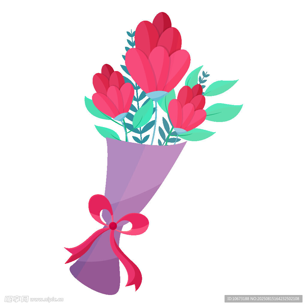 紫色花束插画
