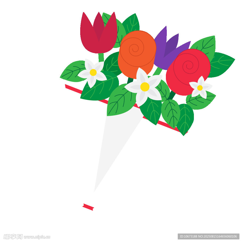 多彩花束插画