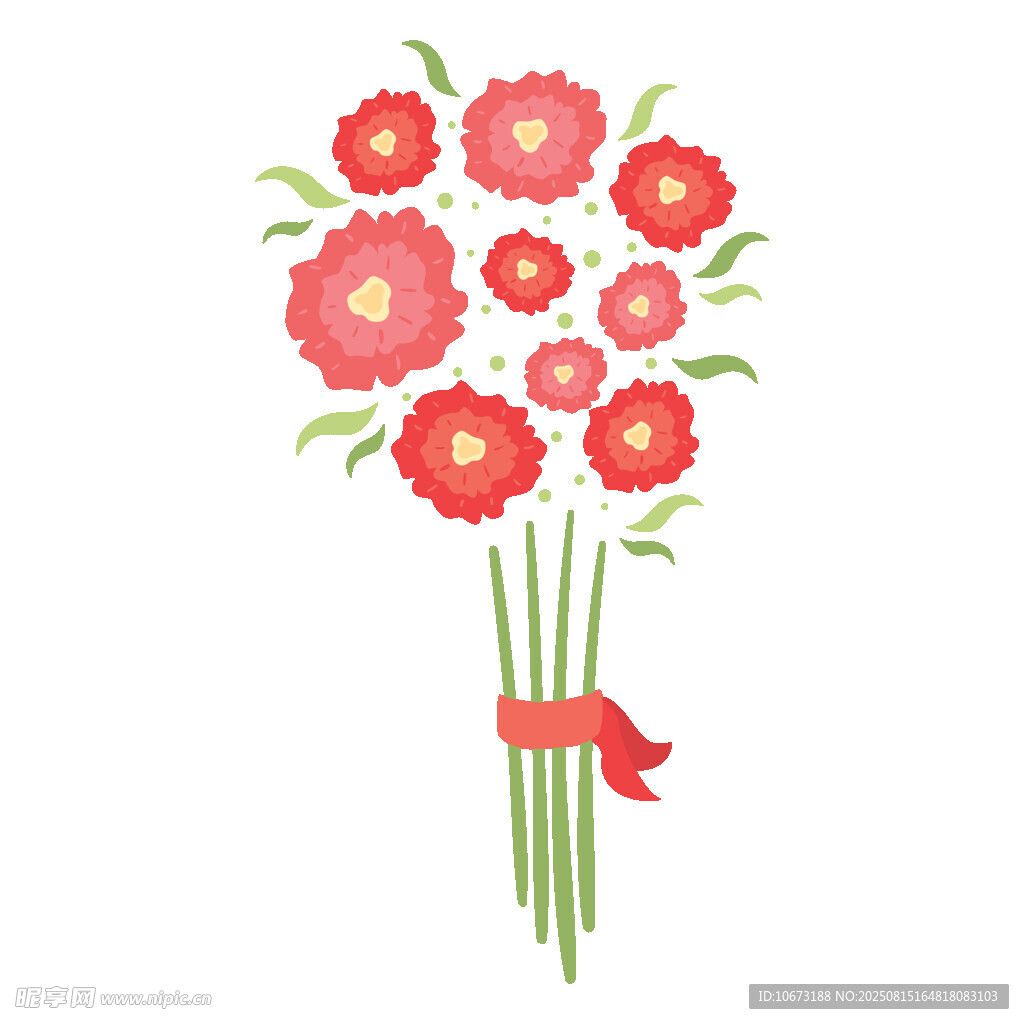 可爱花束插画