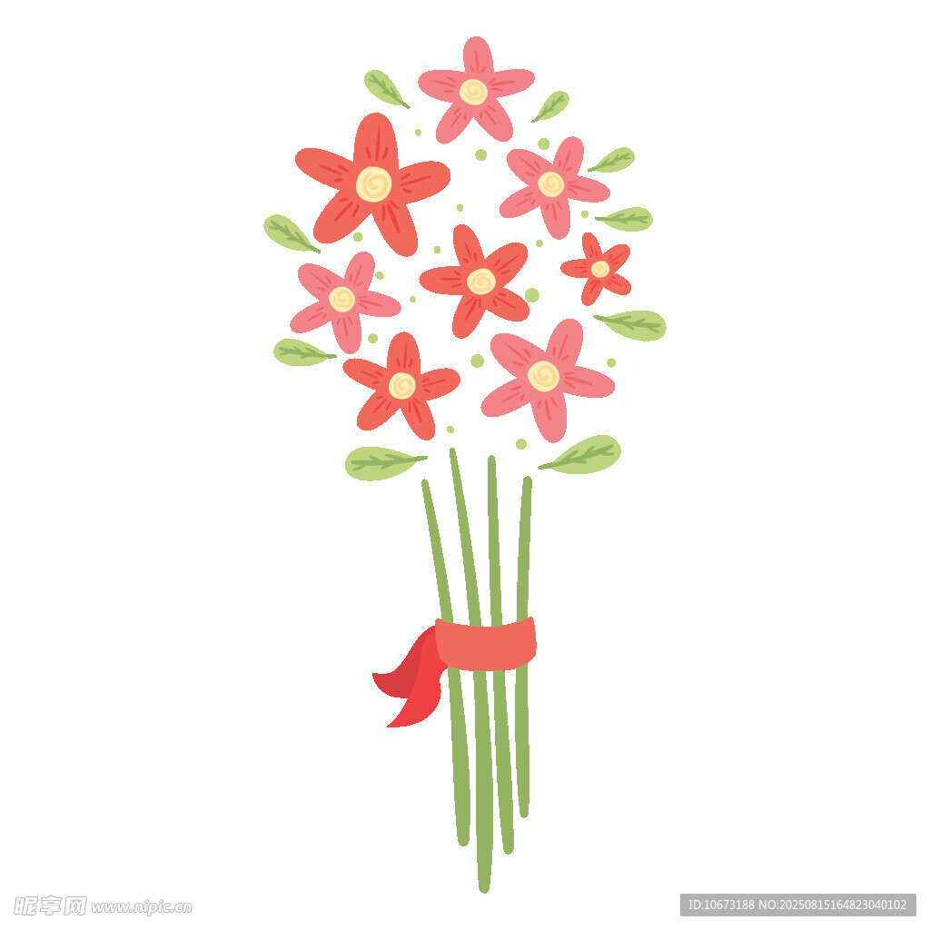 手绘红色花束