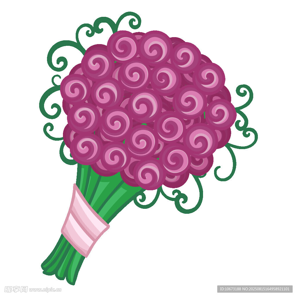 紫色螺旋花纹手捧花