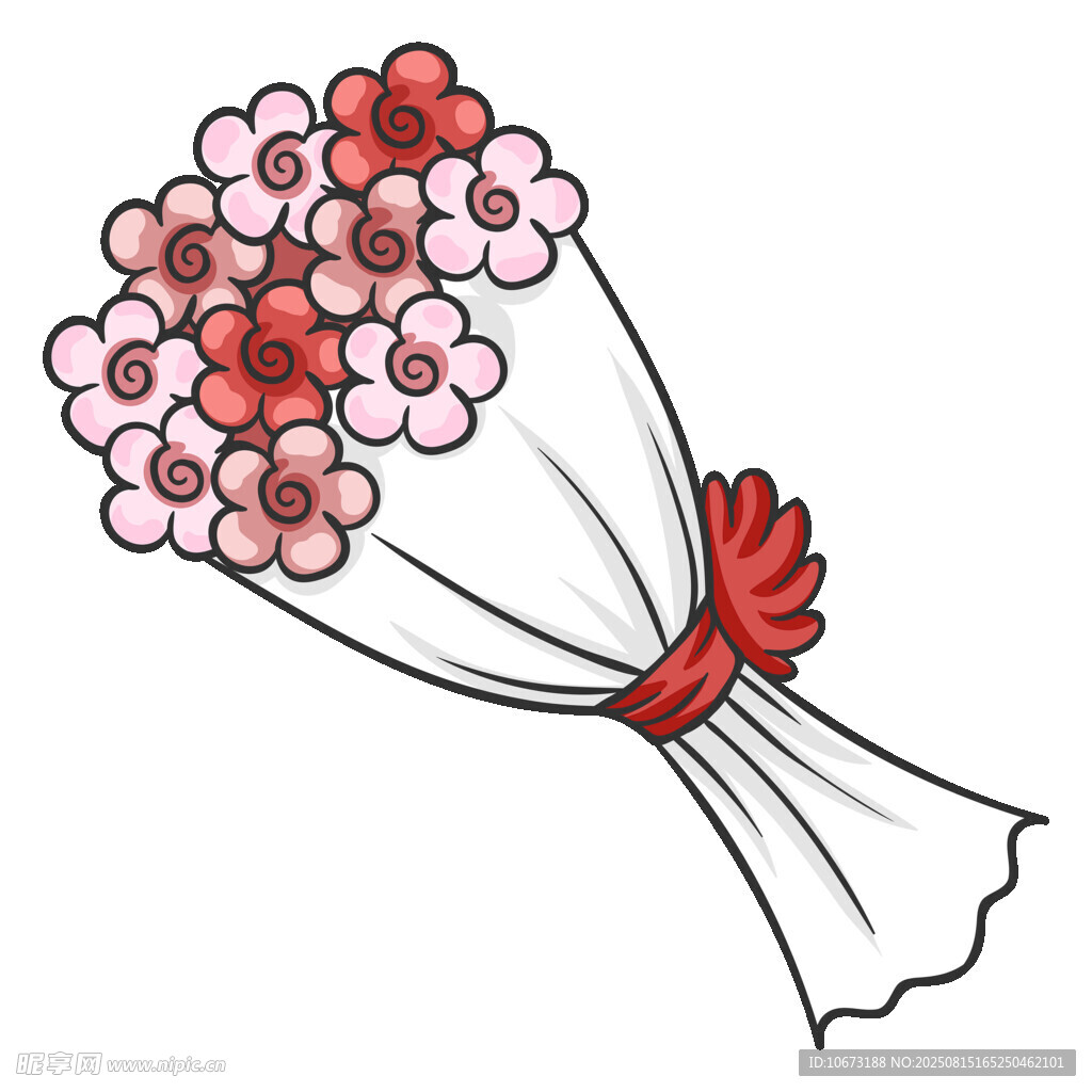 手绘多彩花束