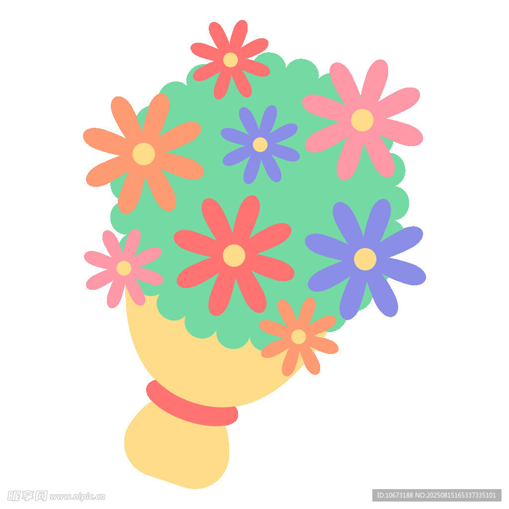 多彩花束插画
