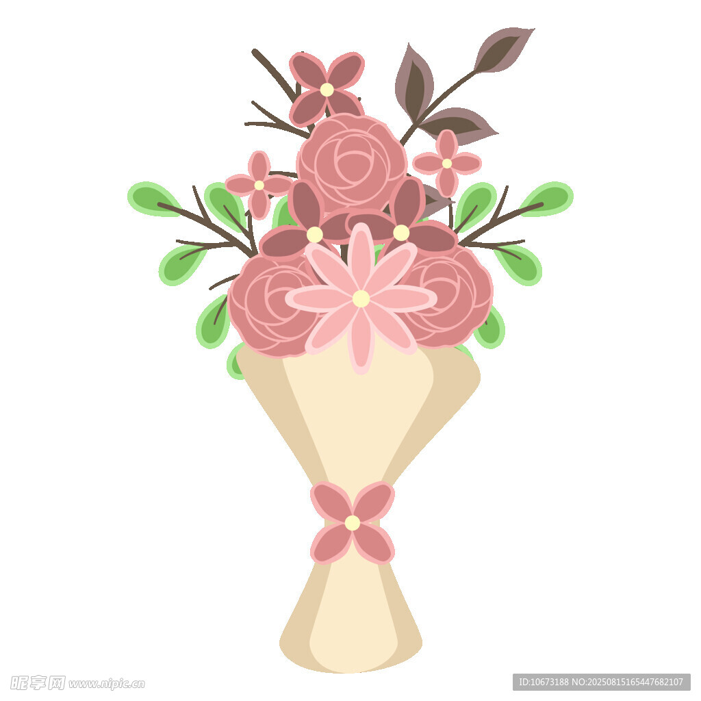 粉色花束插画