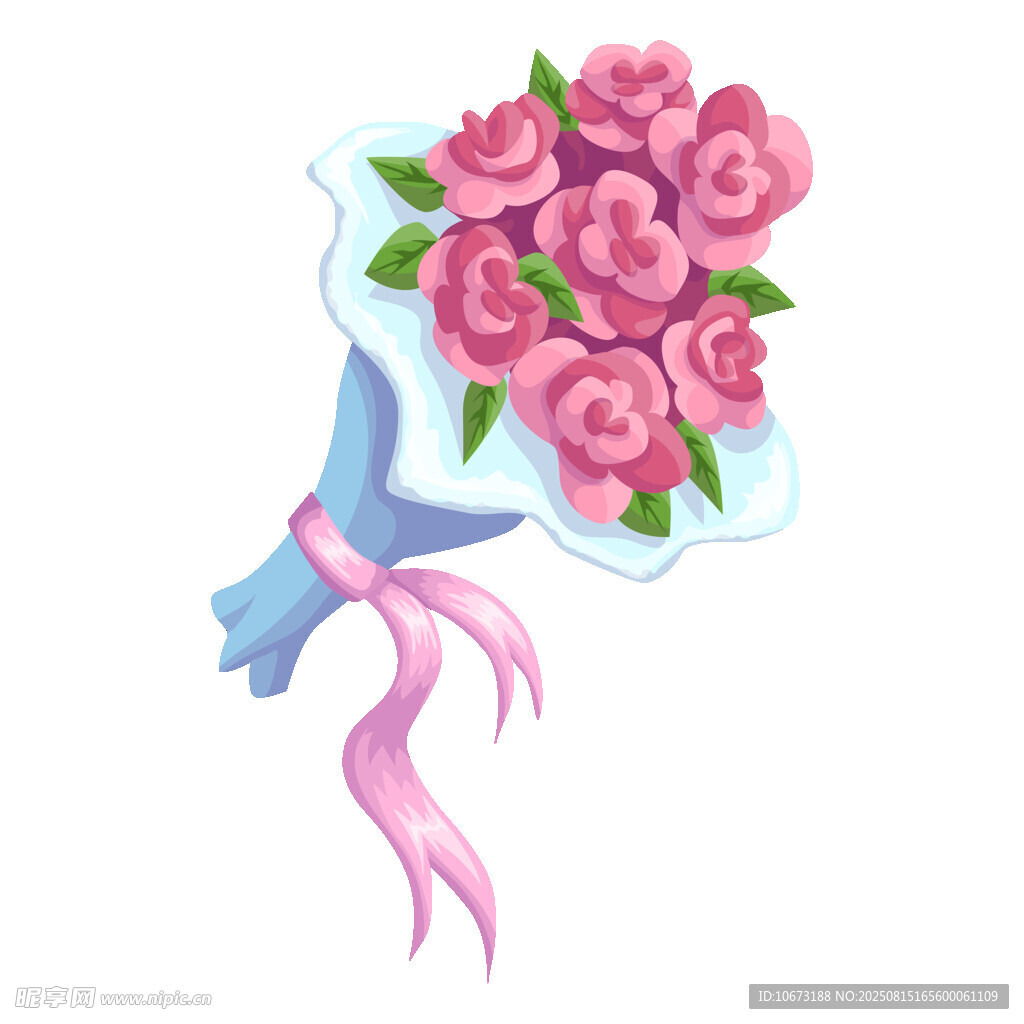 粉色花束插画