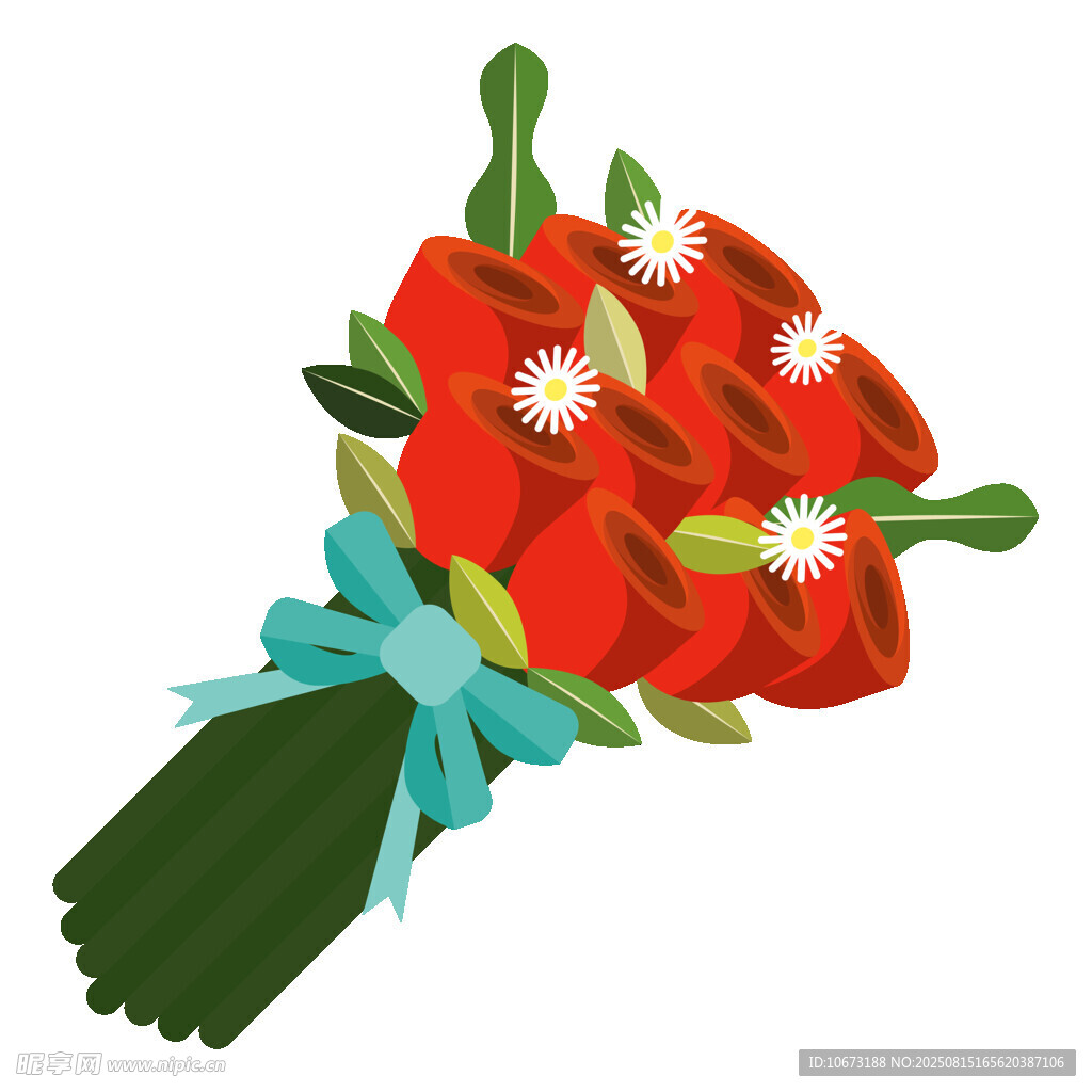 红色花朵花束