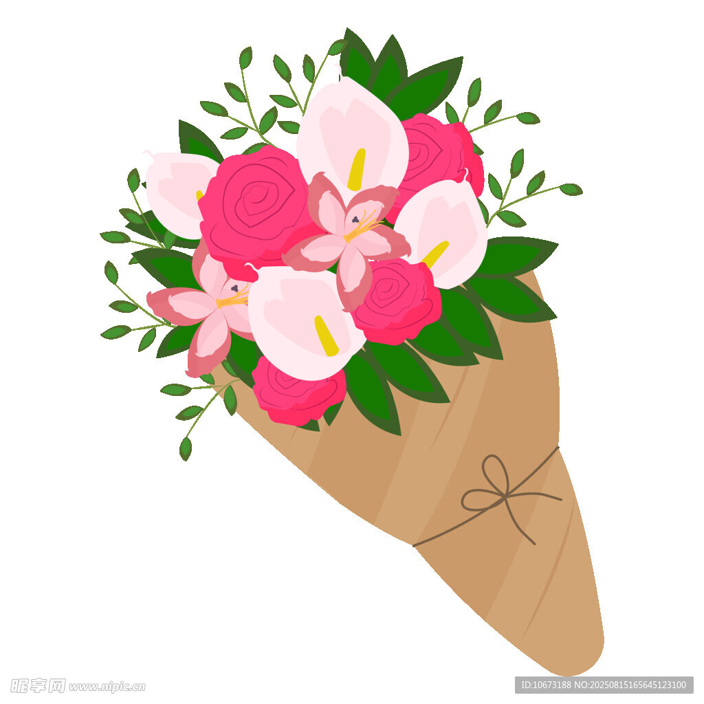 粉色花束插画