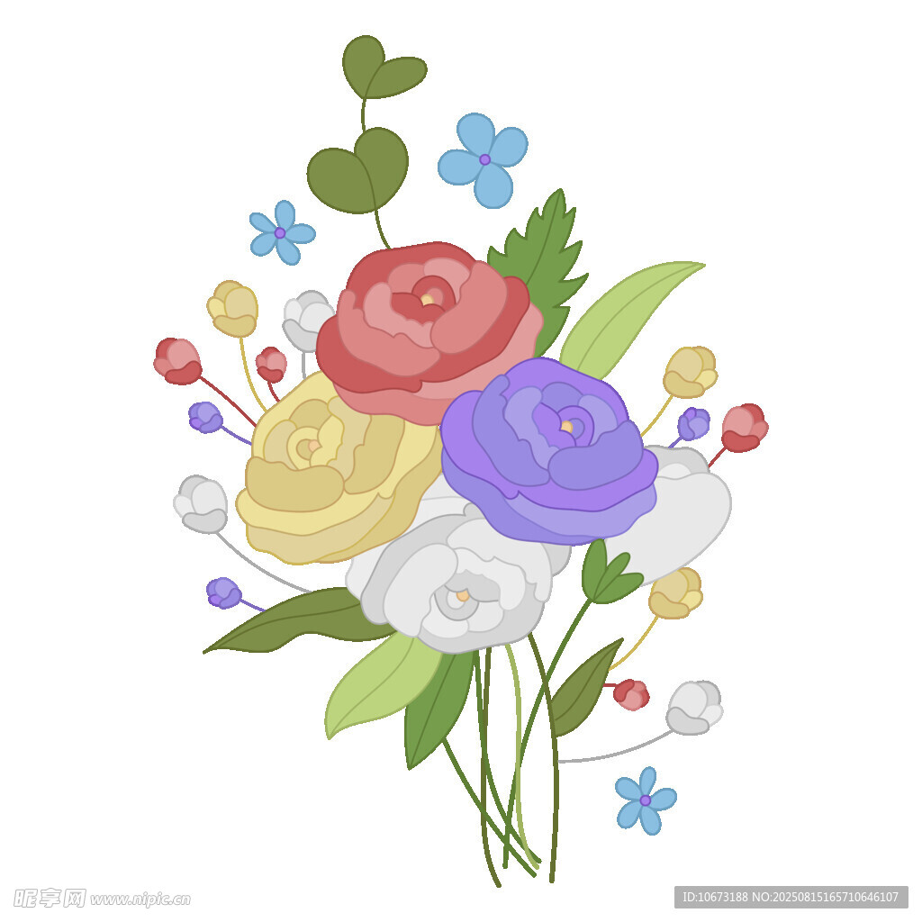 多彩鲜花插画