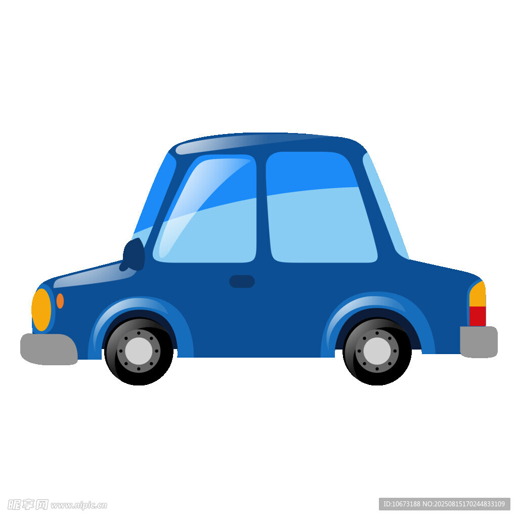 蓝色卡通小汽车