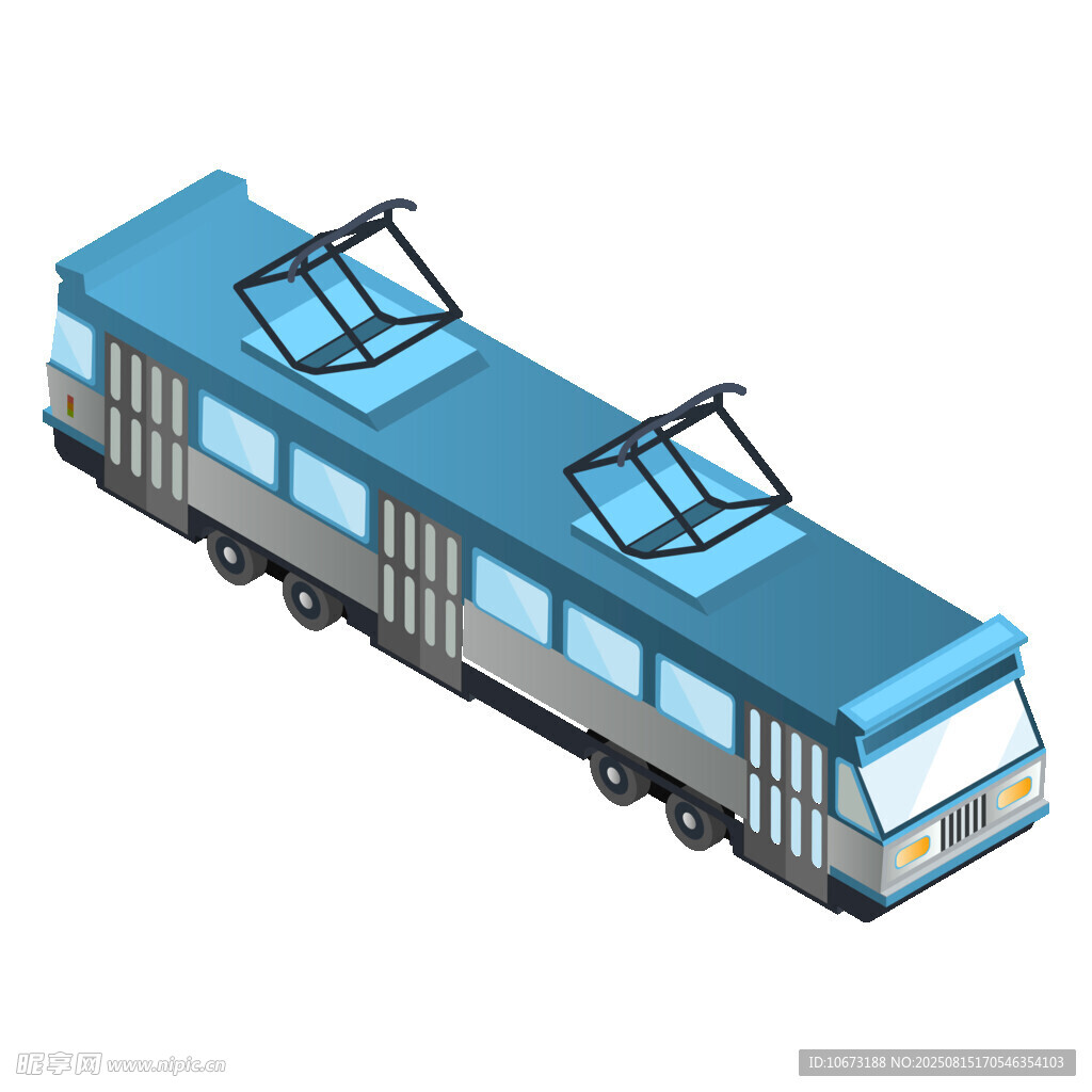 蓝色有轨电车3D模型