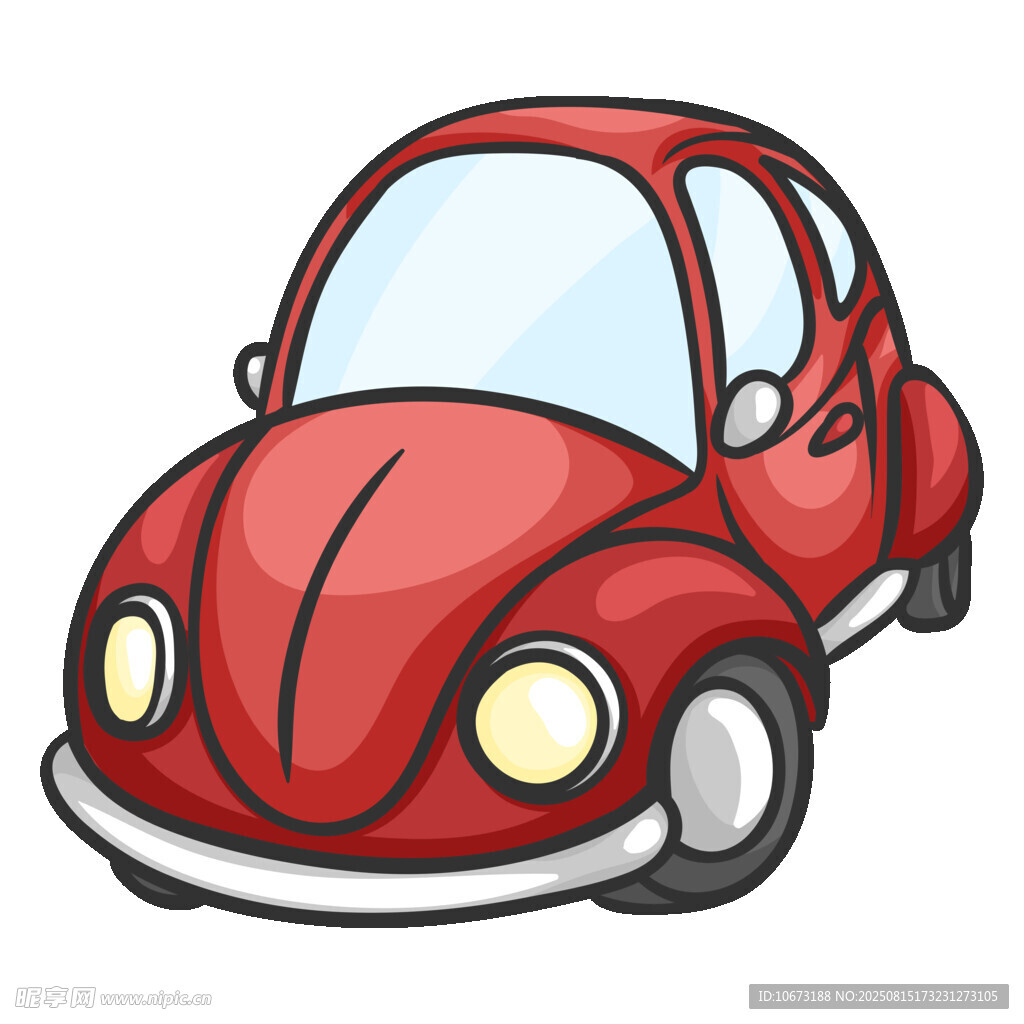 红色卡通小汽车