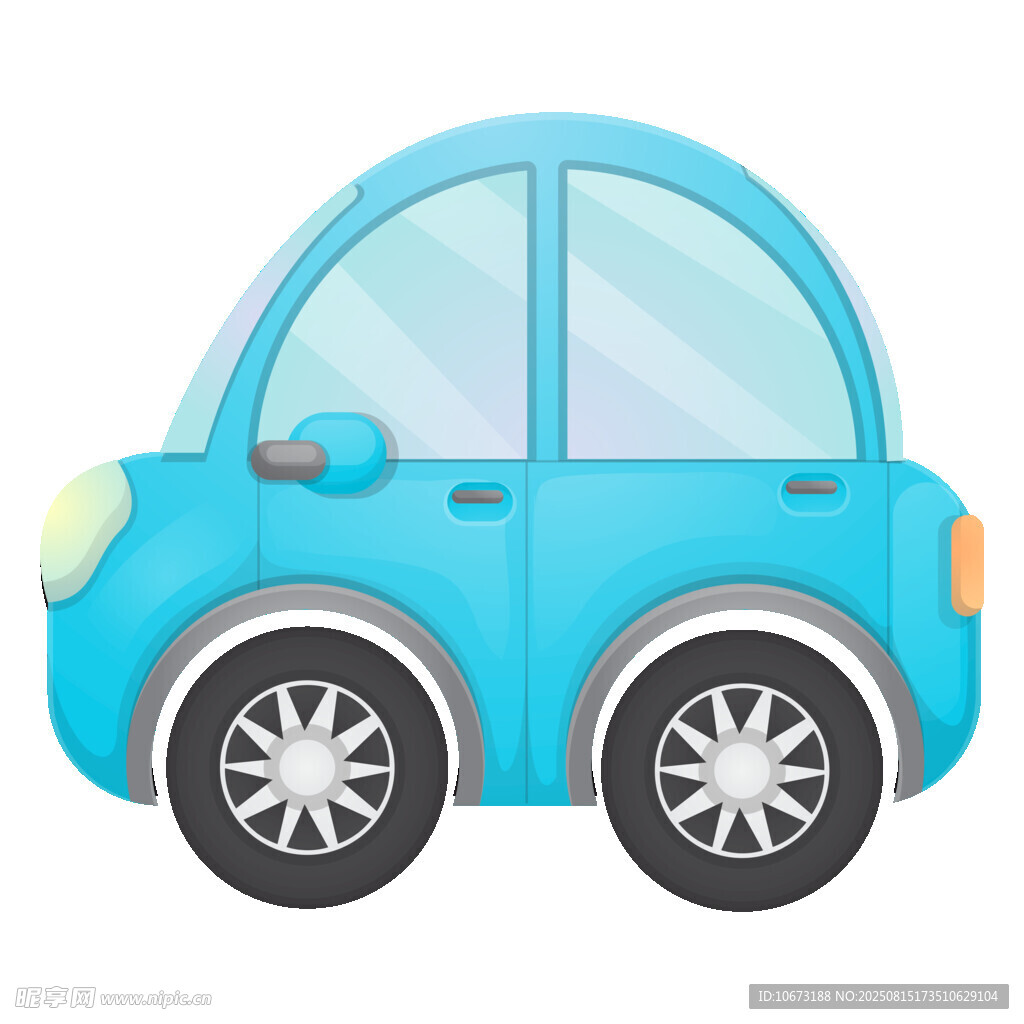 蓝色卡通小汽车