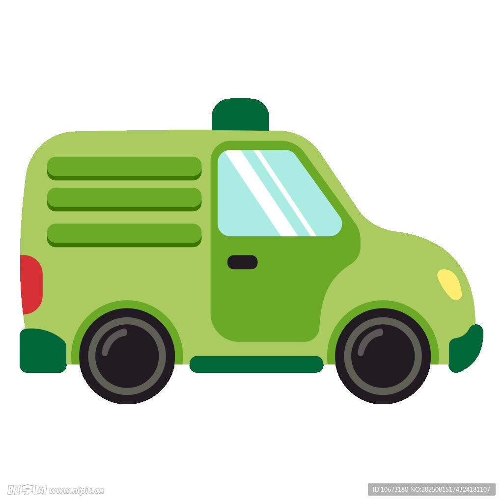 绿色卡通风格的小型货车
